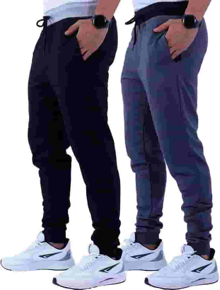 Kit 2 Calças Masculina Moletom MXD Conceito Slim Jogger Casual Cores Tradicionais Academia Lazer Treino Passeio