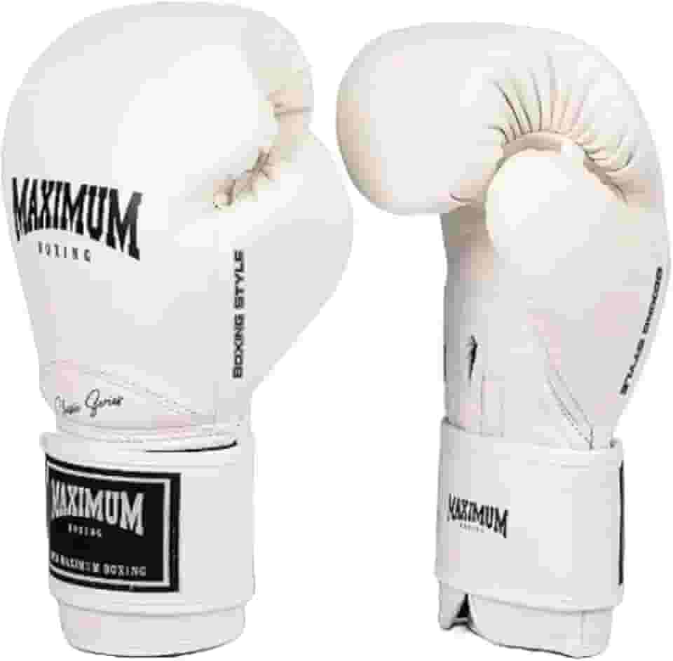 Luva de Boxe Muay Thai Kickboxing Maximum New Classic White