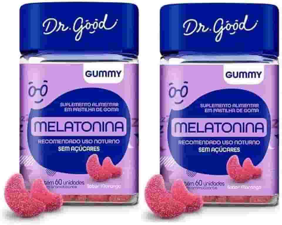 Kit 2 Suplemento Melatonina Fini 60 Gomas Morango - Dr. Good