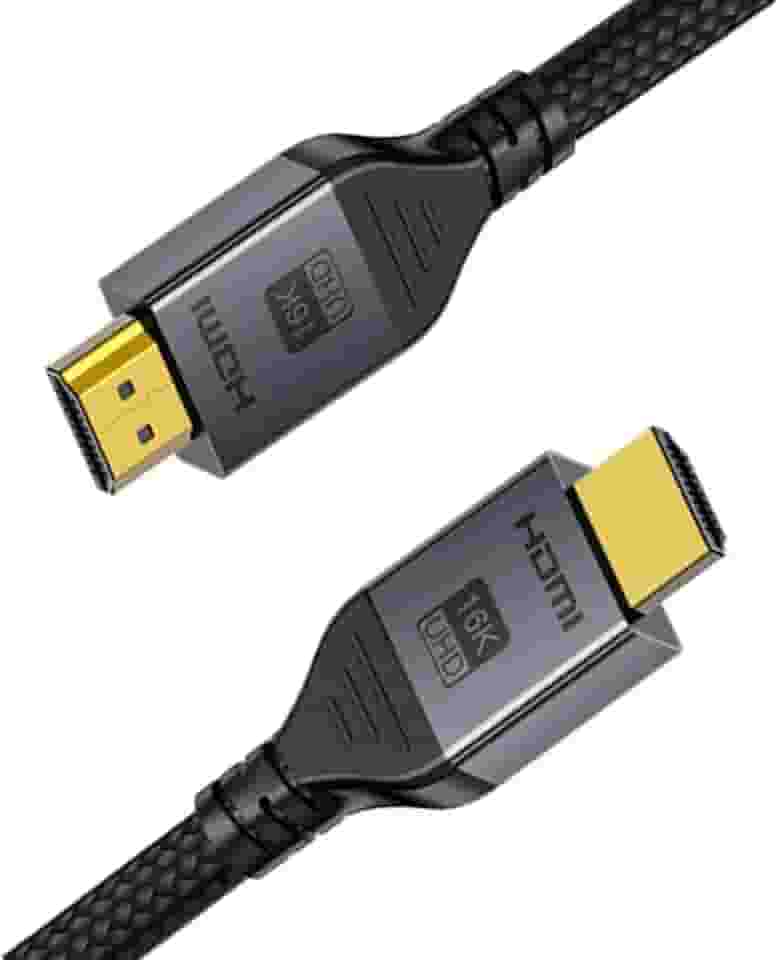 AzuFlt Cabo HDMI 2.2 16K 10K 8K 96Gbps, HDMI de alta velocidade, suporta 4K480Hz 8K240Hz 16K60Hz, HDCP 2.2 e 2.3, HDR dinâmico, eARC, DTS para Roku TV/HDTV/PS5/Blu-ray (16K Acc, 1m)