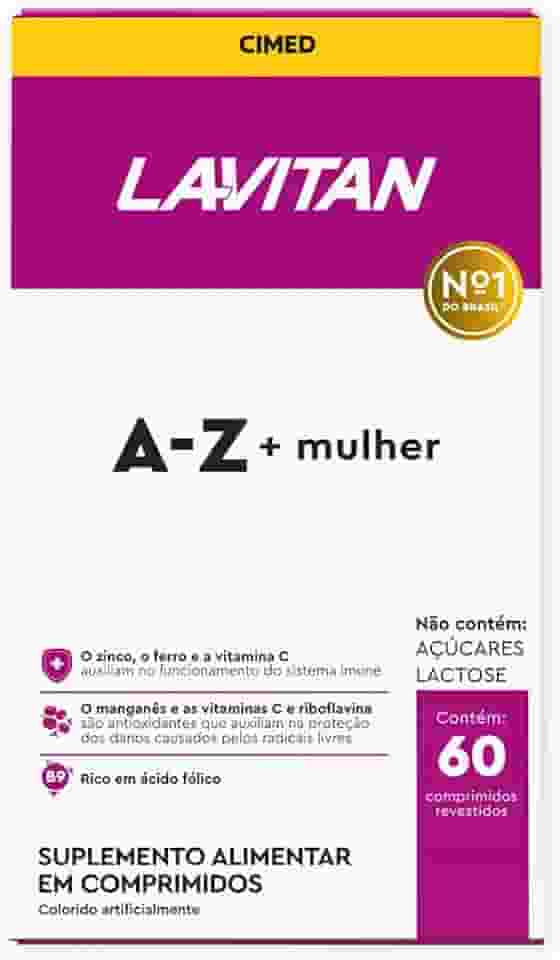 LAVITAN Suplemento Vitamínico - Mineral A-Z Para Mulher Rosa Lavitan 60 Cápsulas