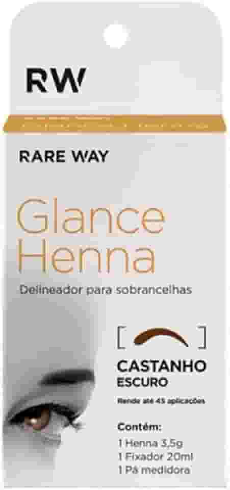 Henna Para Sobrancelhas Delineador Castanho Escuro Rare Way - Glance Henna - 3,5gr