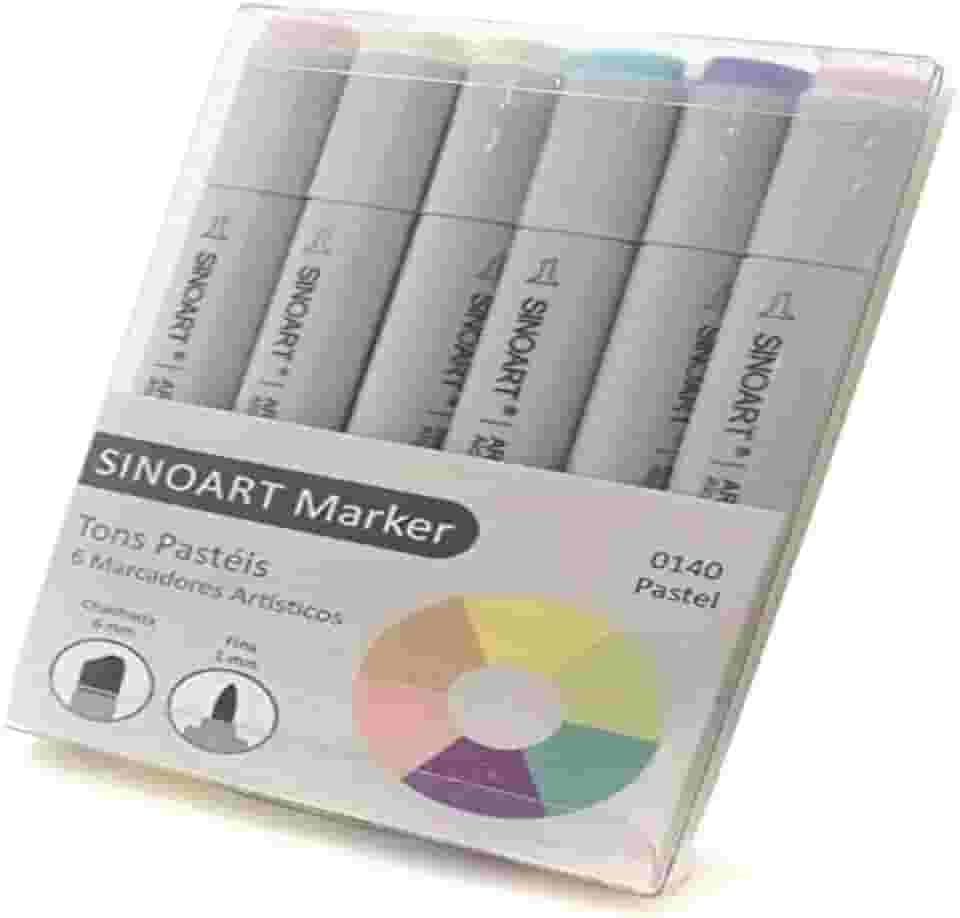 Sinoart Marcador Artístico Marker, 6 Tons Pastéis