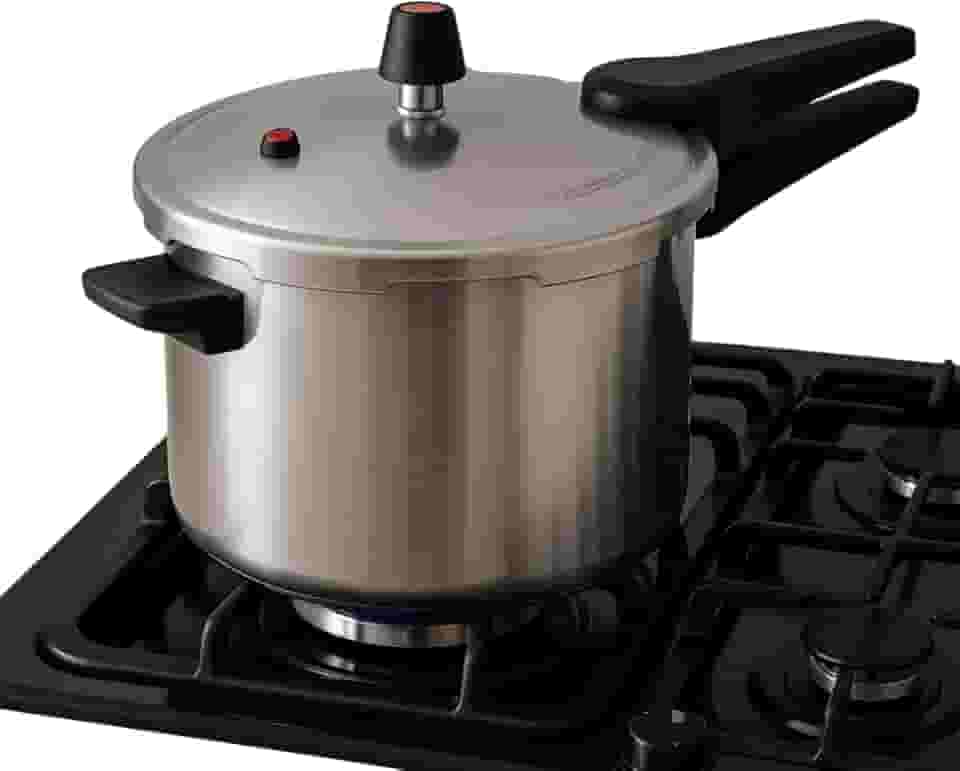 Panela de Pressão 7 Litros Aço Polido Fechamento Externo Com 2 Apitos Cabo Resistente