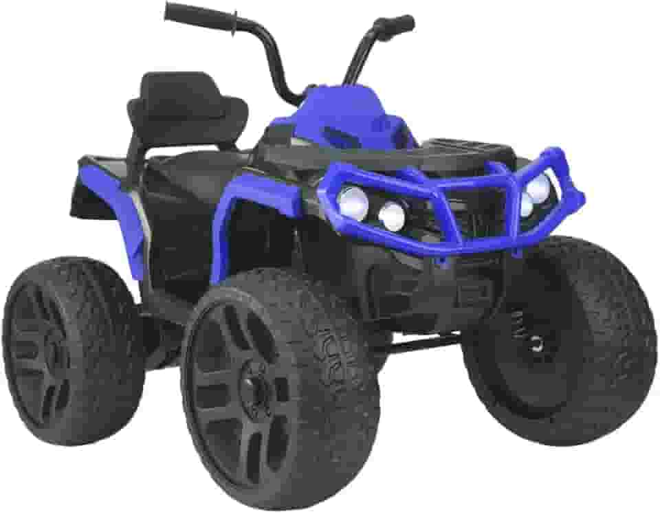 Bang Toys - Moto Elétrica Infantil Bravo G4 12V - com Rodas de Treinamento, Luzes de LED, Sons, Entrada USB/MP3 e Acelerador no Pedal - Suporta até 30kg - Cor Azul