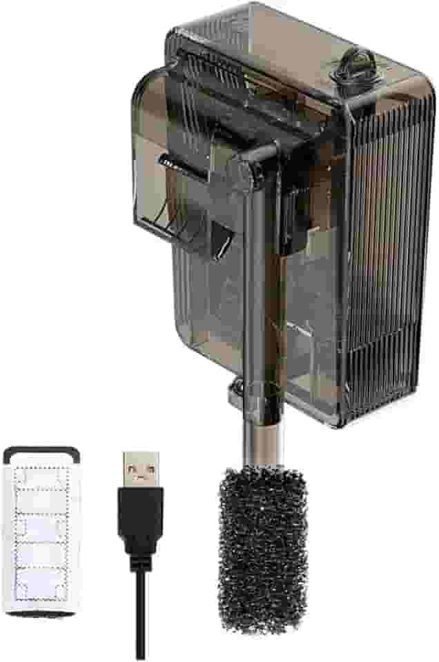 Filtro Fino para Aquário, Filtros HOB Silenciosos para Aquários de Até 19 Litros, Fluxo Ajustável (180L/H)