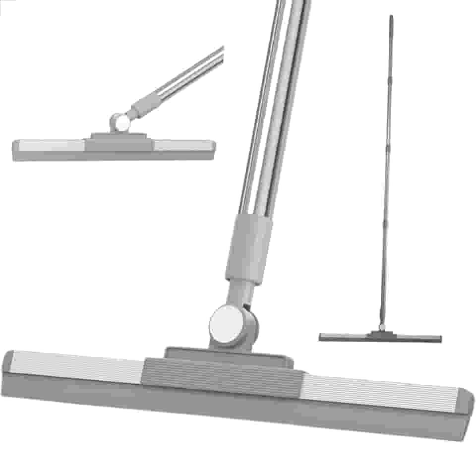 Rodo Vassoura Magica de Silicone para Limpeza, Cabo Longo 1,60 Metros, Multiuso para Lavar Secar Pisos Chao Vidros, Cabo Giro 180º - Marca Flytex