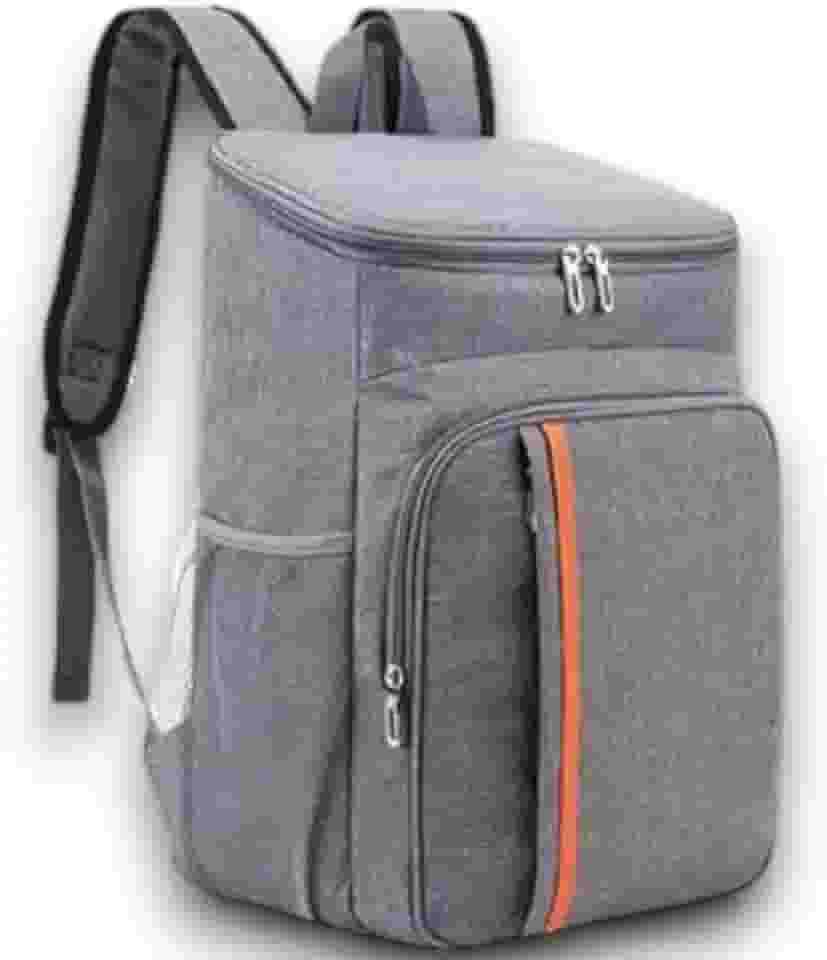 Bolsa Termica, Cooler Termico, Impermeável, Design Ergonômico, Ideal Como mochila de viagem, para Praia, Trilha, Acampamento e Passeios Marmita, Refrigerante e Cerveja Cor Cinza