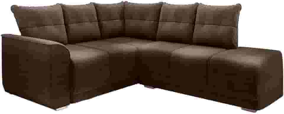 Sofá De Canto Marrocos Marrom Suede Liso Selmer