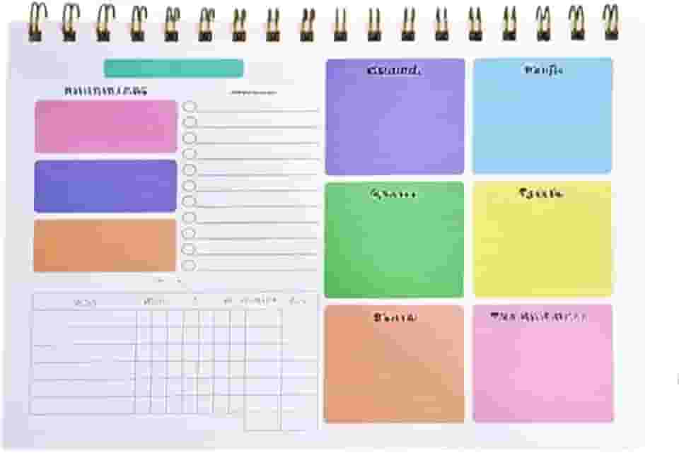 Planner Semanal Colorido 50 Folhas Para Organização de Tarefas Agenda Anotações Estudo Trabalho