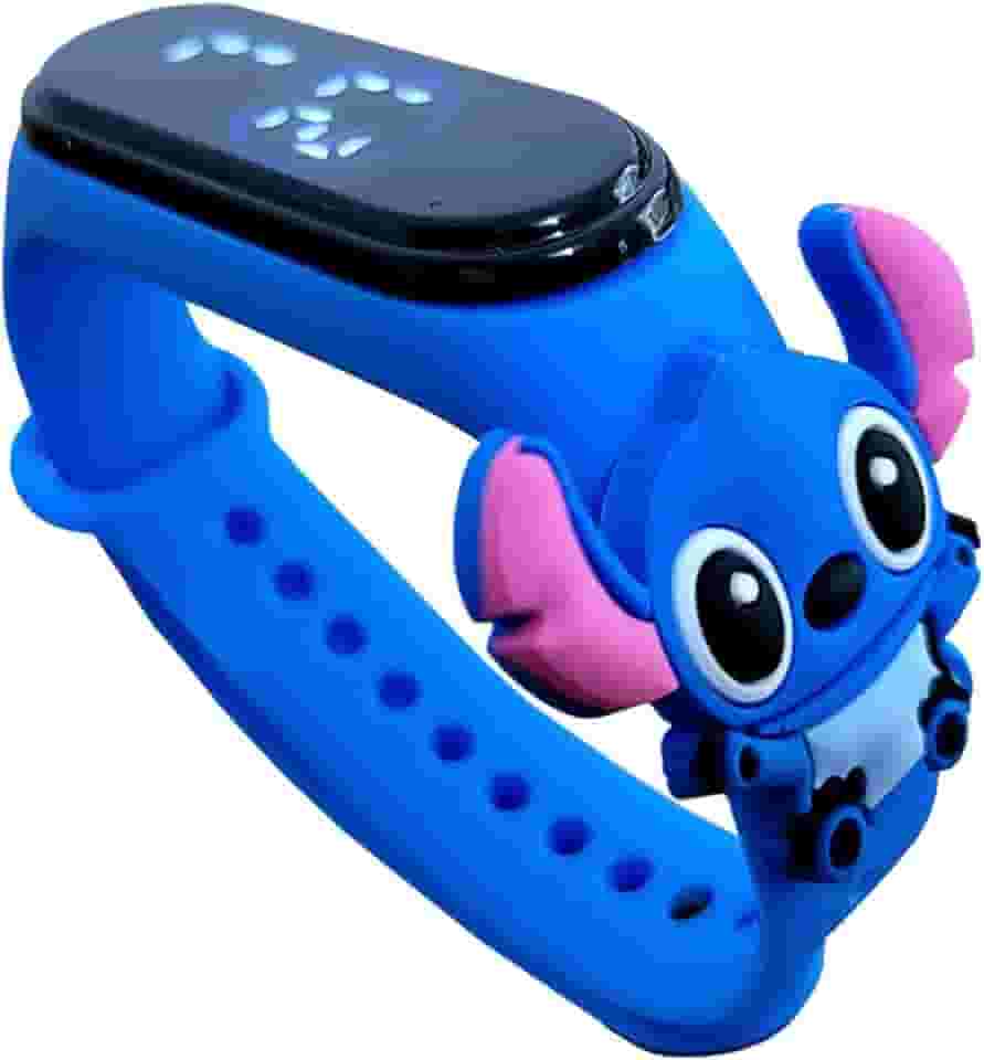 Relógio digital Infantil touch Stitch Resistente à Água-az