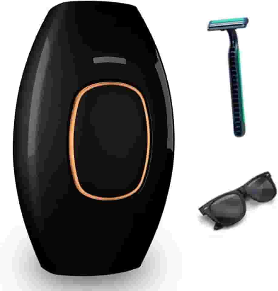 Removedor Pêlos Laser Com Luz Pulsada Permanente Indolor，Dispositivo De Depilação Caseiro, Adequado Para Todo O Corpo, Adequado Para Homens E Mulheres (Preto)