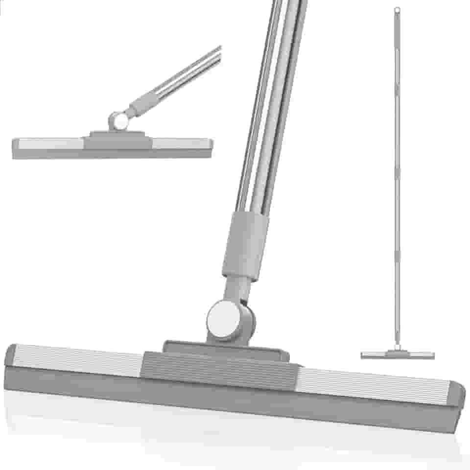 Rodo Vassoura Magica de Silicone para Limpeza, Cabo Longo 1,60 Metros, Multiuso para Lavar Secar Pisos Chao Vidros, Cabo Giro 180º - Marca Flytex