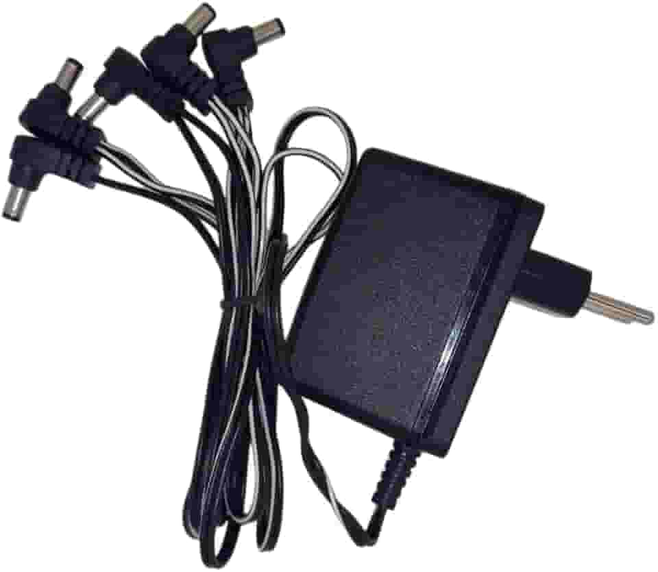 Fonte Pedal Pedaleira 9v 1A Bivolt P/ 5 Pedais Com Led