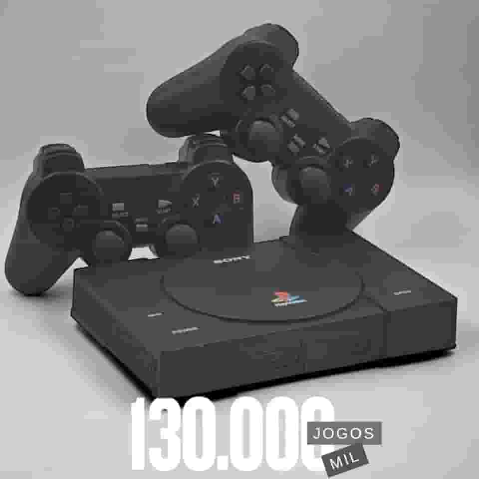 Console Retrô PSX com 130 mil jogos na memória + 2 Controles diversos Games e Jogos com 700 Jogos PS1 - Black (Black)