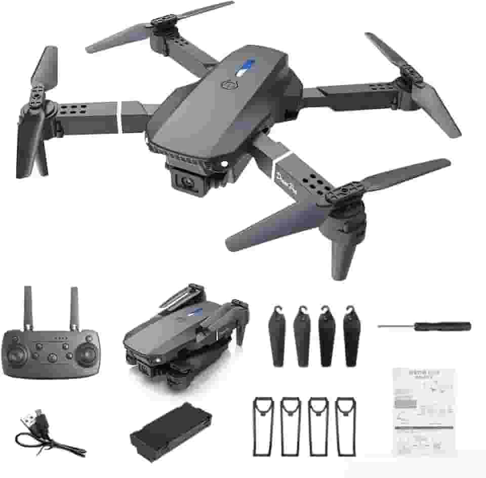 Drone Profissional E88 Pro com Câmera 4K HD, Controle Remoto WiFi FPV, Quadcopter Dobrável RC para Crianças