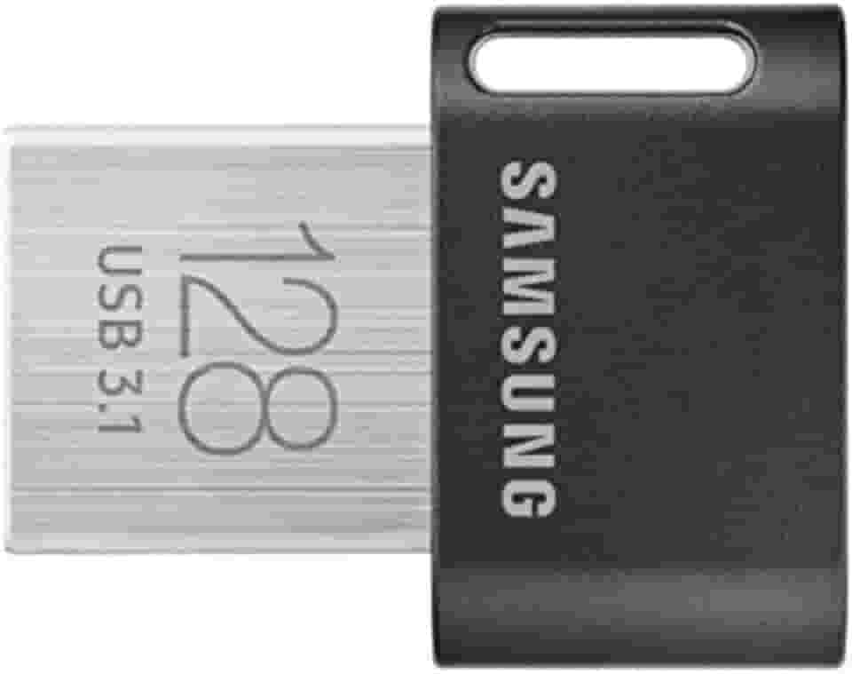 SAMSUNG Unidade flash USB FIT Plus 3.1, 128 GB, 400 MB/s, conecte e permaneça, expansão de armazenamento para laptop, tablet, Smart TV, sistema de áudio de carro, console de jogos, MUF-128AB/AM, cinza
