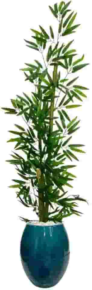 Planta Artificial Bambu Da Sorte Decoração Com Vaso(Verde Esmeralda)