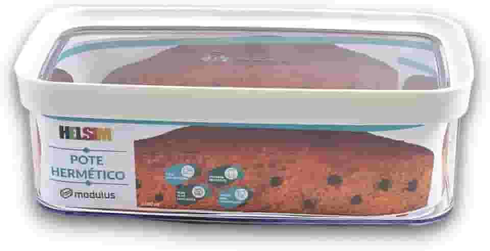 Pote Hermético para Bolo de Forma (Preto) 1.5L Acrílico Transparente (Branco)