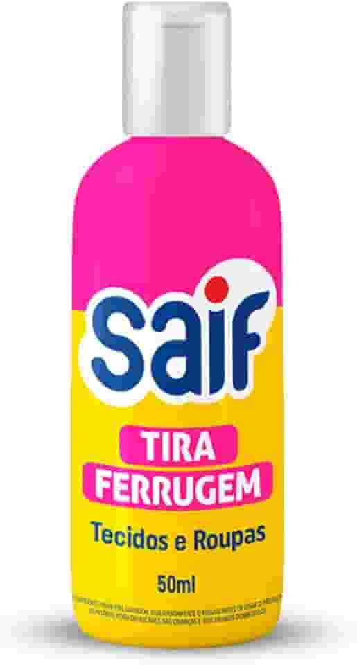 Tira Ferrugem Saif 50Ml, Saif, Removedor De Ferrugem, Amarelo E Rosa, Remove Manchas De Ferrugem De Roupas E Tecidos, Roupas Brancas E Coloridas, Facilitando Sua Vida, Maximizando Toda Limpeza