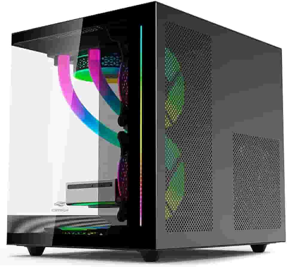 Gabinete AQUARIUS Gaming C3Tech MT-G810BK Preto frontal e lateral de vidro temperado USB 2.0, USB 3.0, Conector P2 para Audio e Microfone Comporta até 7 coolers Fan Filtro anti poeira