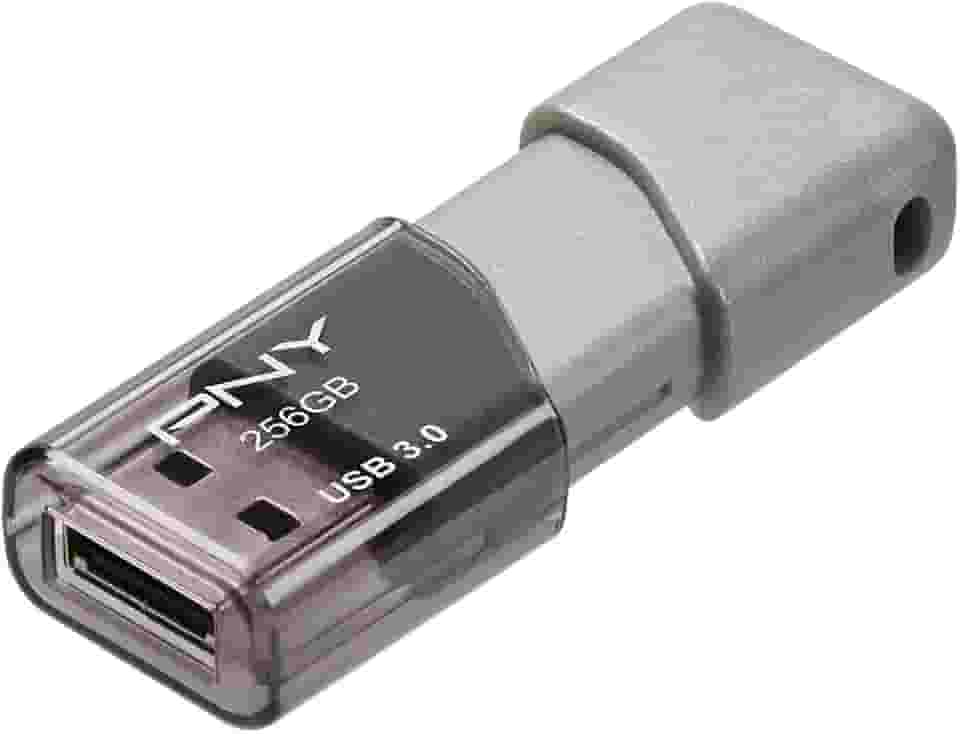 PNY Flash Drive Turbo Attache 3 USB 3.0 de 256 GB, cinza (pacote com 1)