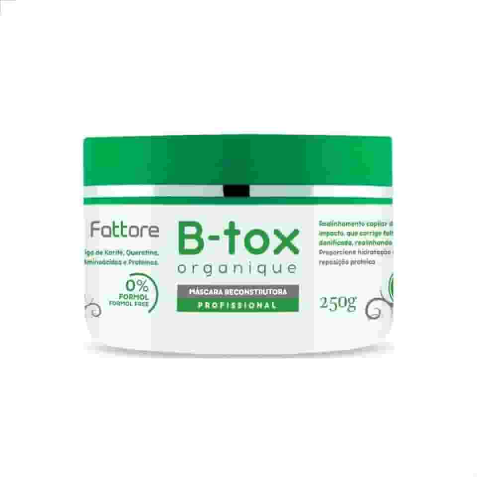 Máscara Capilar Reconstrutora Sem Formol B-tox Organique Fattore Anti frizz 250g