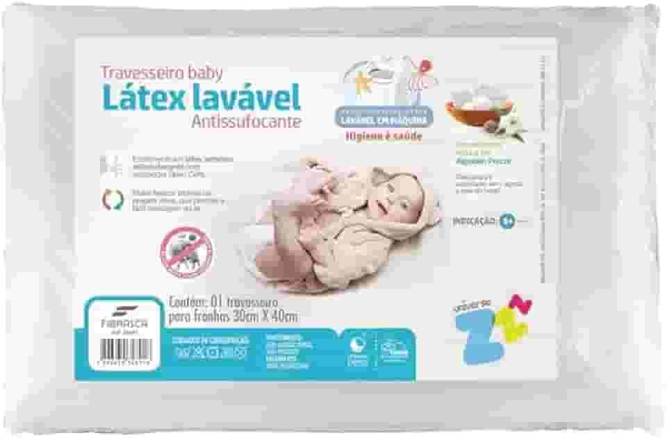 Home Baby Travesseiro Infantil Viscoelástico, Branco, 100% Algodão, 30x20x2,5cm, Tecnologia Anti-sufocante, para Recém-Nascidos de 0 a 1 Ano
