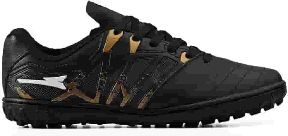 Chuteira de Futebol Society Masculina Para Grama Sintetica Bico Reforçado em Couro