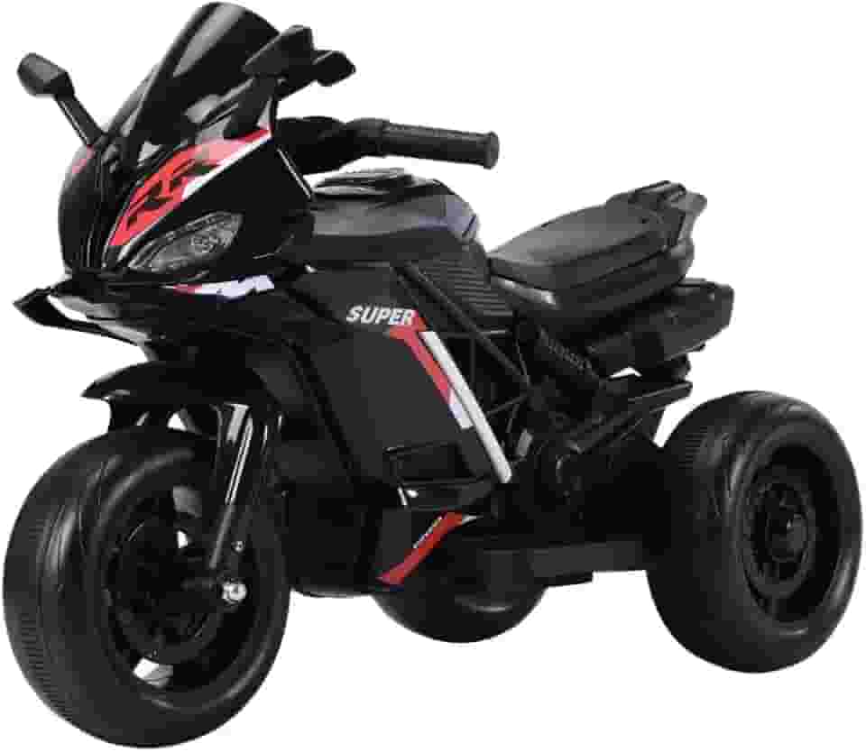 Moto Elétrica Infantil Mini 3 Rodas Frente/Ré Maxi Toys (Preto)