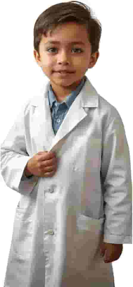 Avental Jaleco Infantil Manga Longa Oxford 3 Bolsos