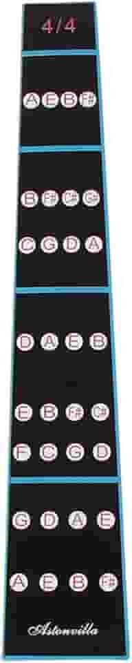 Adesivo de violino, adesivo de escala de violino, adesivo removível 4/4 de dedo de violino de violino adesivo de escala de braço para prática de iniciantes