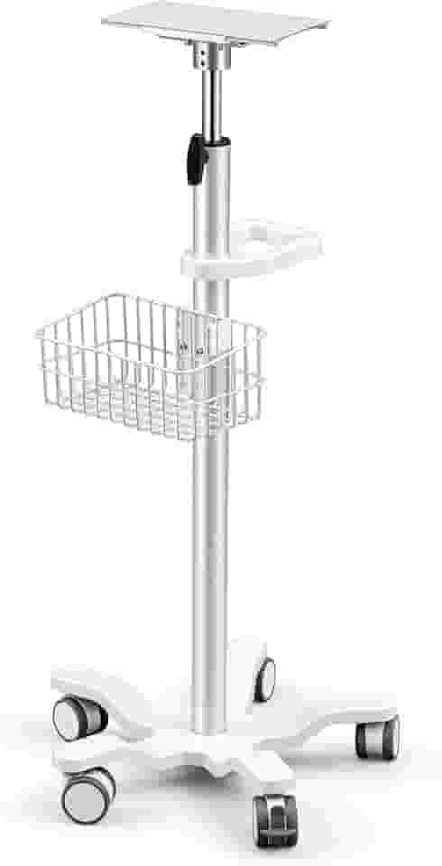 Carrinho médico móvel com rodas com altura ajustável para laptop, scanner, ultrassom, eletrocardiograma, mesa grande para consultórios odontológicos, hospitais, laboratórios