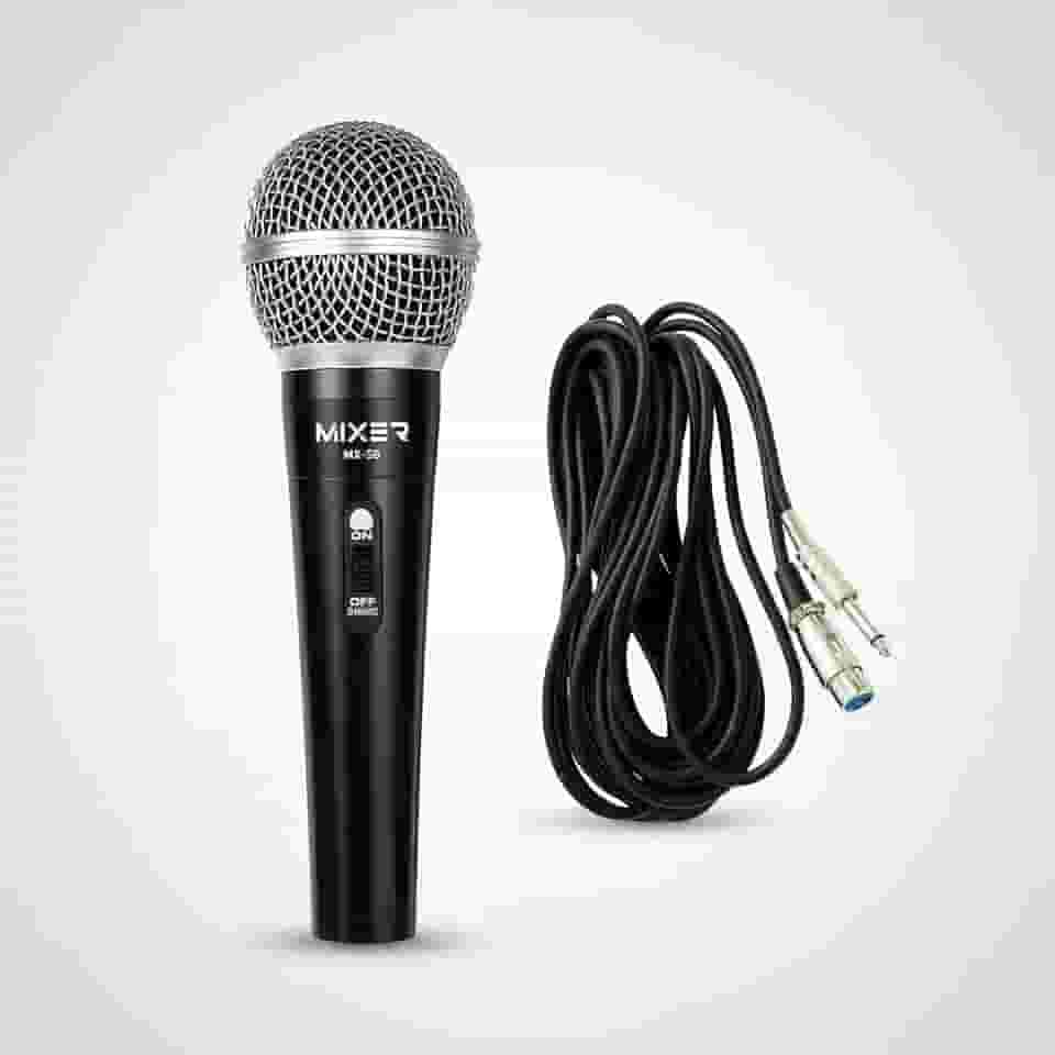 Microfone Com Fio Para Karaokê, Palestra, Igreja, Evento, Pastor, Palestra, Cabo de 3 Metros, Mixer, Preto