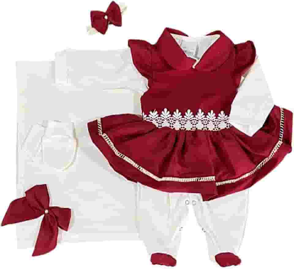 Saída Maternidade Menina Lavínia 05 Peças Roupas de Bebê