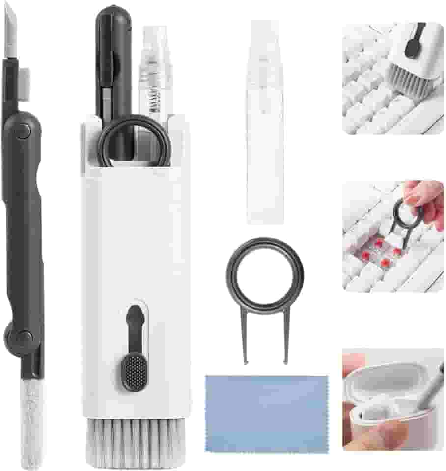 Escova de Limpeza Kit Multifuncional Portátil Teclado 7 em 1 Eletrônico limpador de teclado e fone de ouvido Kit de limpeza de celular pano de limpeza de microfibra de tela Premium