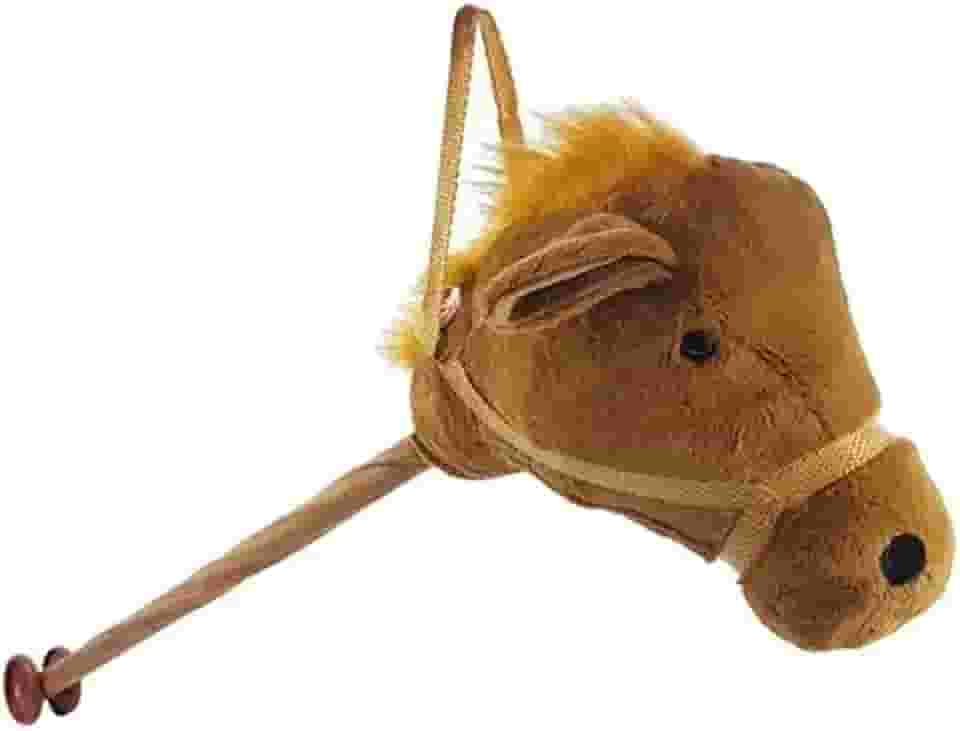 Cavalo De Pelúcia Com Som E Rodas - Lovely Toys, Marrom