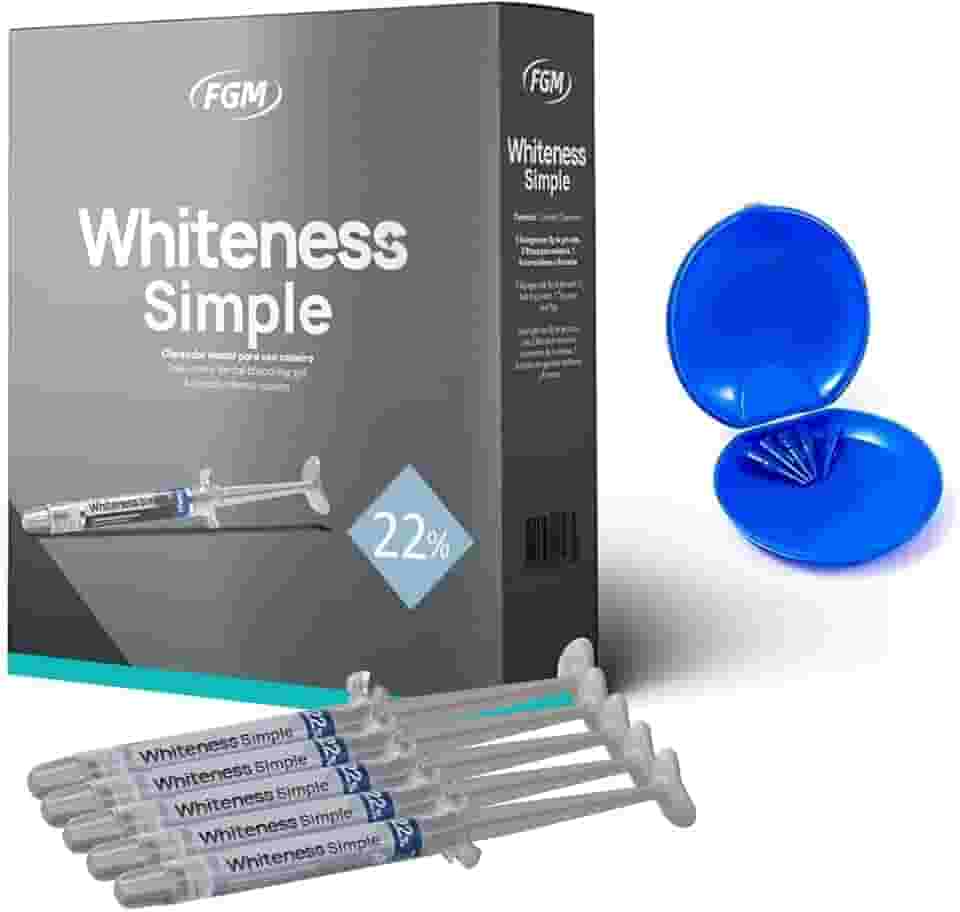 Kit Clareador Dental Uso Caseiro Whiteness Simple 22% Fgm