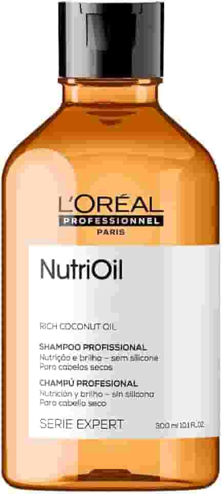 L'Oréal Professionnel NutriOil, Shampoo de Nutrição Intensa com Óleo de Coco, Ideal para Cabelos Secos e Sem Brilho, Limpeza Suave, Mais Maciez e Brilho 300ml