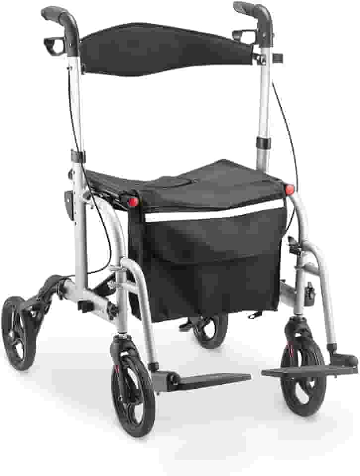 Dellamed - Andador para Idoso Adulto com Rodas e Assento Dobrável 135kg D15