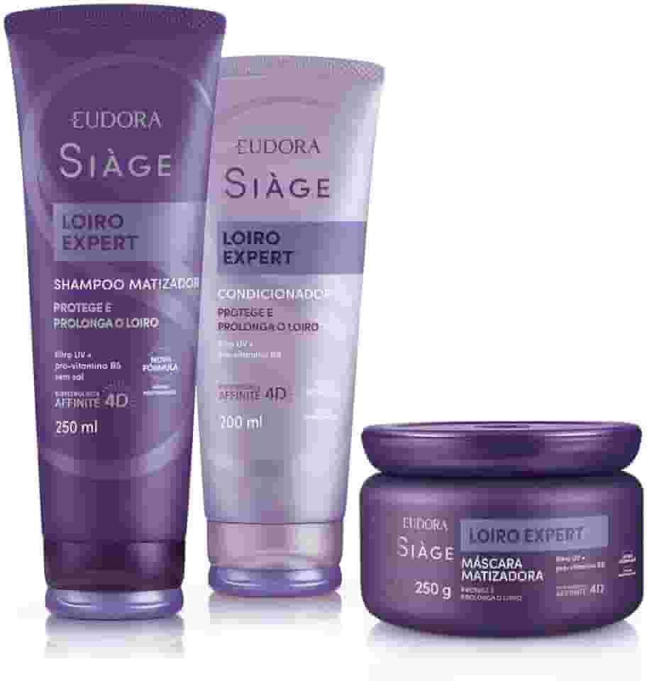 Eudora Kit Siàge Loiro Expert: Shampoo 250ml + Máscara 250g + Condicionador 200ml