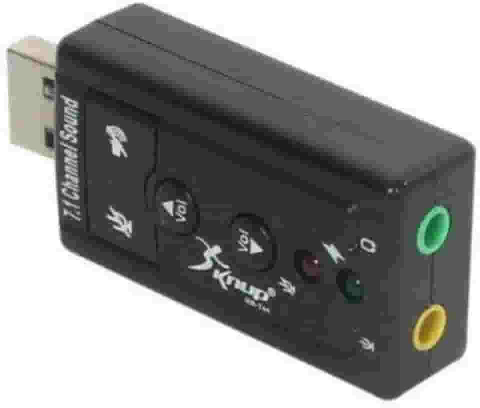 Adaptador Placa de Som USB 7.1 - Áudio Surround Imersivo, Entrada P2 (3.5mm) para PC, Notebook e PS4/PS5. Ganhe Vantagem em Jogos!