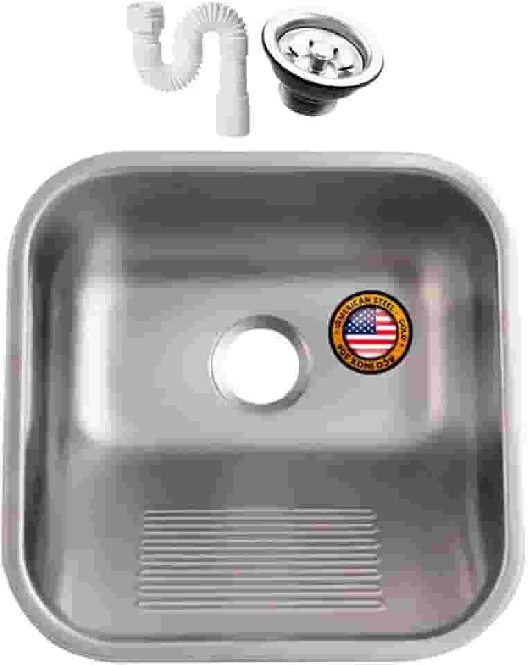Tanque Inox Lvanderia American Steel 40X40 Fosco Acetinado 22L Inox 304 + Válvula