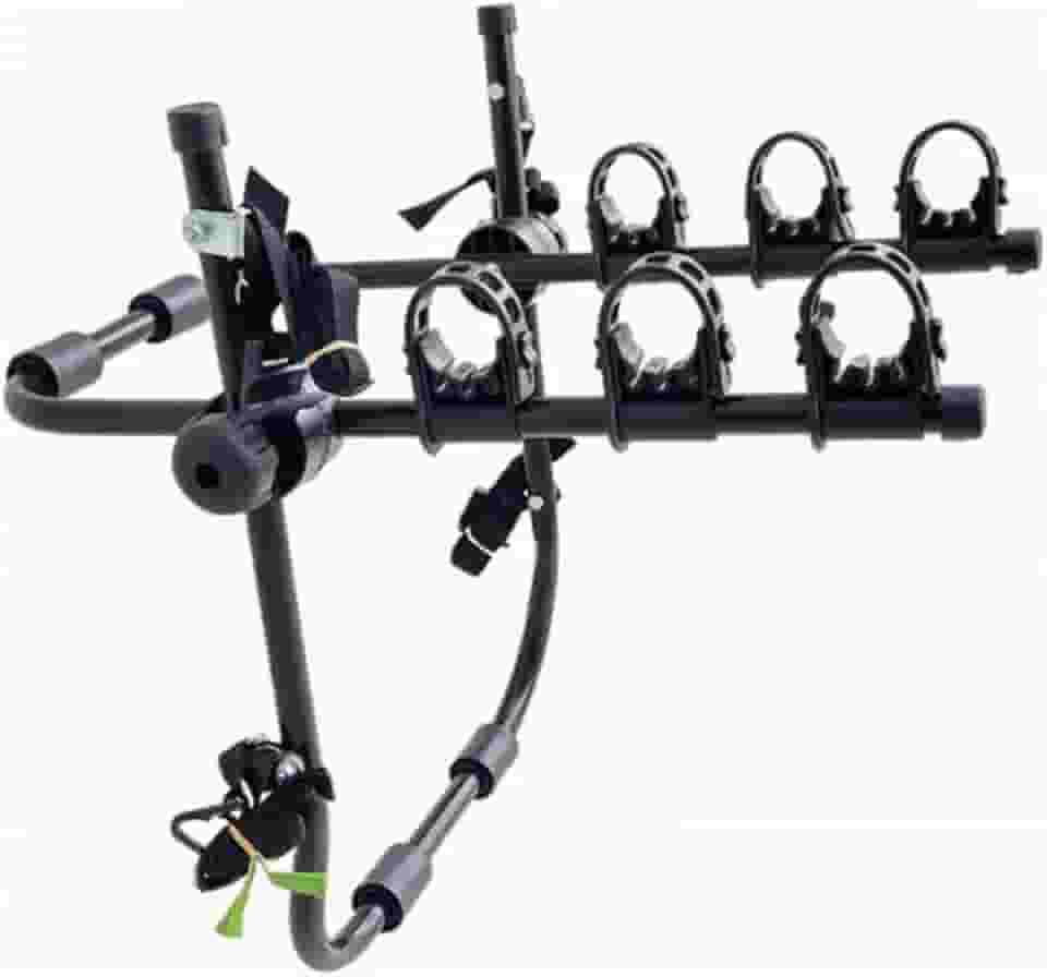 TRUE SPORT Suporte Transbike Universal para Carro, Rack de Bicicleta para Sedan, Hatch e SUV, Transporte para 3 Bicicletas, com 6 Fitas de Fixação e 4 Bases de Borracha