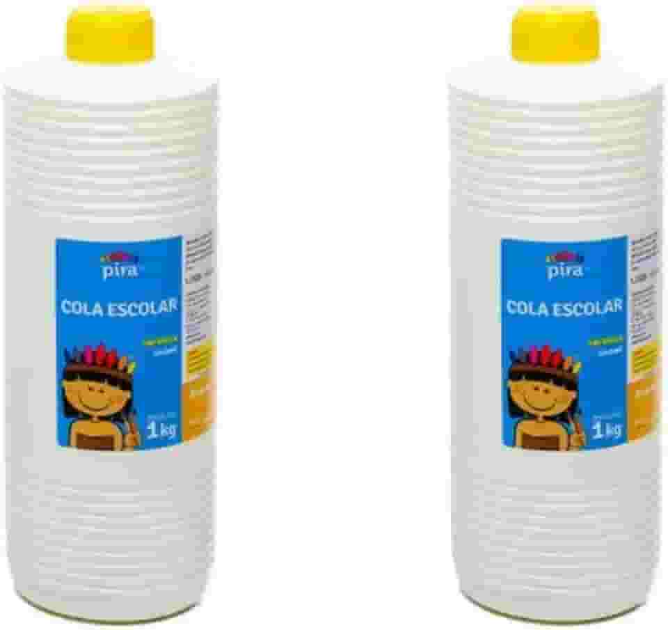 Kit 2 Un - Cola Branca 1Kg Lavável Escolar