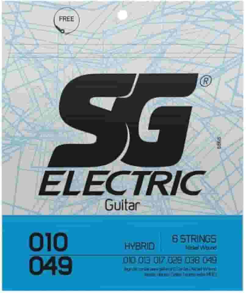 Jogo De Corda Para Guitarra SG 010 Hibrida Nickel Wound