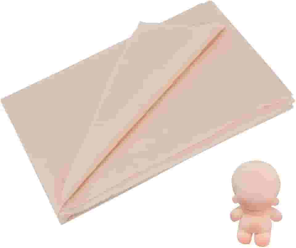 FINGERINSPIRE Tecido de tom de pele de 1,09 m de largura, cor bege antigo, tecido de pele para confecção de bonecas, poliéster, brilhante, tecido de pele de boneca, para costura, roupas, bolsas,