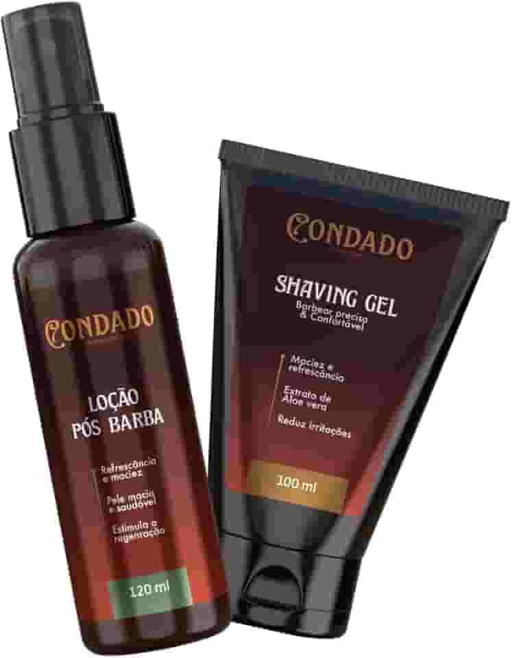 Kit Shaving Gel de Barbear Menthol Refrescante com Loção Pós Barba Hidratante Calmante Confortável
