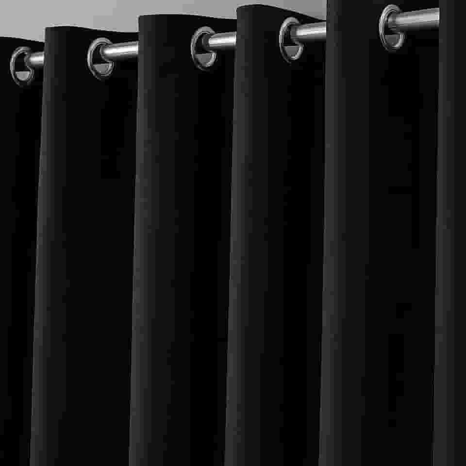 Cortina em Tecido Blackout 2,80 m x 2,30 m Corta Luz Para Sala, Quarto, Escritório (Preto)