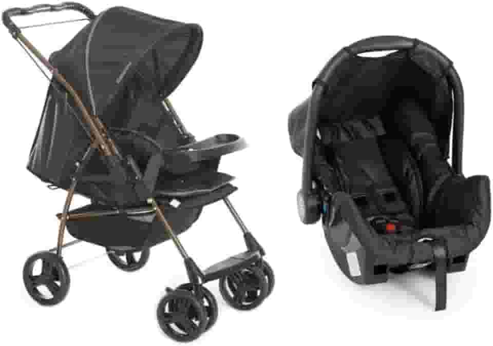 Travel System Galzerano Carrinho De Bebê Milano Reversível III 1019 até 15Kg Preto Cobre